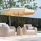Polyester Solar LED 3-Tier Patio Umbrella with Tilt and 10x8.1 ft Shade